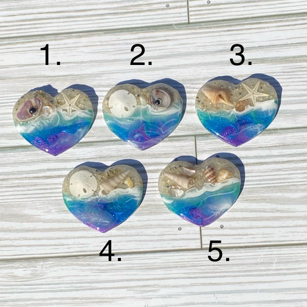 Lover's Beach Badge Reel ~ Handcrafted Heart shaped resin Badge Reel brings sweet memories of your vacation to work.