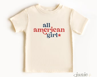 All American Girl Toddler Shirt - Retro American Patriotic Toddler Girl Shirt - 4th of July Toddler T-shirt
