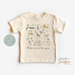 Meet Me at the Zoo Toddler T-Shirt - Wild Animals Birthday Zoo Toddler Shirt - Cheetah Elephant Giraffe Toddler Tee