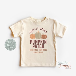 Locally Grown Pumpkin Patch Toddler Shirt - Cute Retro Fall Toddler Shirt - Retro fall Toddler Tee
