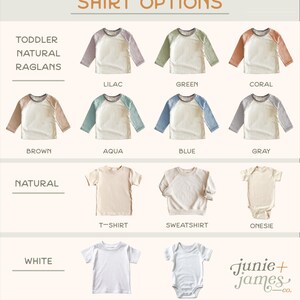 a chart of different types of shirts for babies