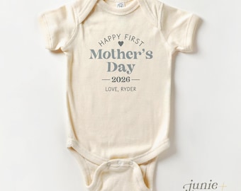 Happy First Mother's Day Onesie® - Mother's Day Baby Boy Onesie® - Mother's Day Gift From Son