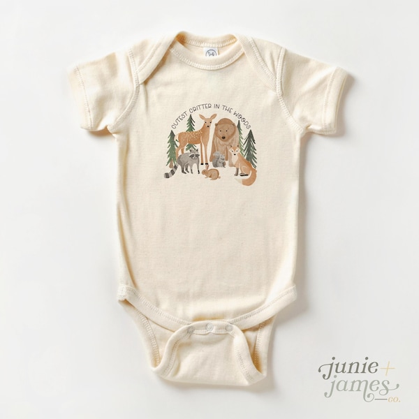 Cutest Critter in the Woods Baby Onesie® - Cute Forest Animal Bodysuit - Woodland Animal Baby Shower Gift Onesie®
