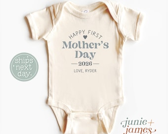 Happy First Mother's Day Onesie® - Mother's Day Baby Boy Onesie® - Mother's Day Gift From Son