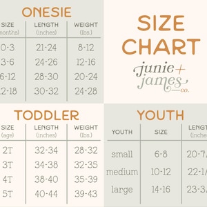 the size chart for a child's size chart