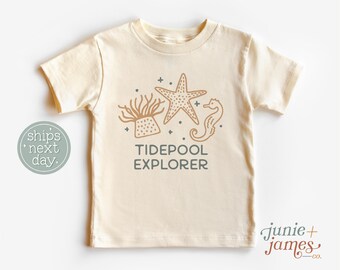 Tidepool Explorer Toddler Shirt - Cute Beach Toddler Sea Creatures Shirt - Minimal Beach Toddler Tee