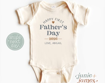 Happy First Father's Day Onesie® - Father's Day Baby Onesie® - Daughter Father's Day Baby Bodysuit Gift