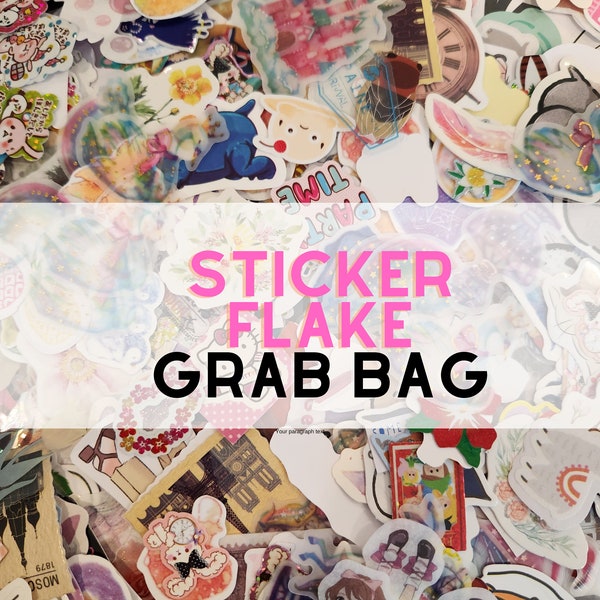 Sticker Flake Mystery Grab Bag,Random Sticker Flakes, Sticker Mystery Bag, Stickers, Scrapbooking Stickers, Penpal Stickers