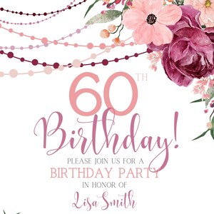 Floral Birthday Invitation | Editable Birthday Invite | Any Age Birthday |