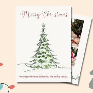 Cartão de Natal | Cartão de Natal editável | Personalizado | Cartão de Natal para impressão | Cartão de Natal da foto | Elegante