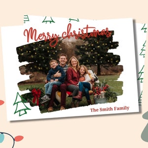 Cartão de Natal | Cartão de Natal editável | Cartão de Natal para impressão | cartão de Natal da foto | Natal minimalista | Natal simples
