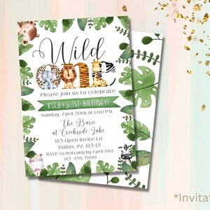 1st Birthday Invitation | Editable Birthday Invite | Wild One | Safari | Gender Neutral Birthday |