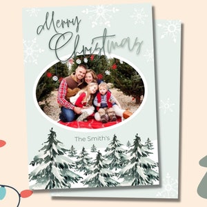 Cartão de Natal | Modelo editável de cartão de Natal | Personalizado | Cartão de Natal para impressão | Cartão de Natal com foto
