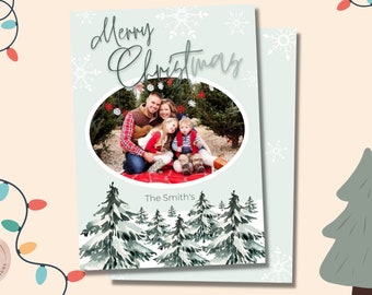 Weihnachtskarte | Bearbeitbare Weihnachtskarten Vorlage | Personalisierte | Druckbare Weihnachtskarte | Foto Weihnachtskarte