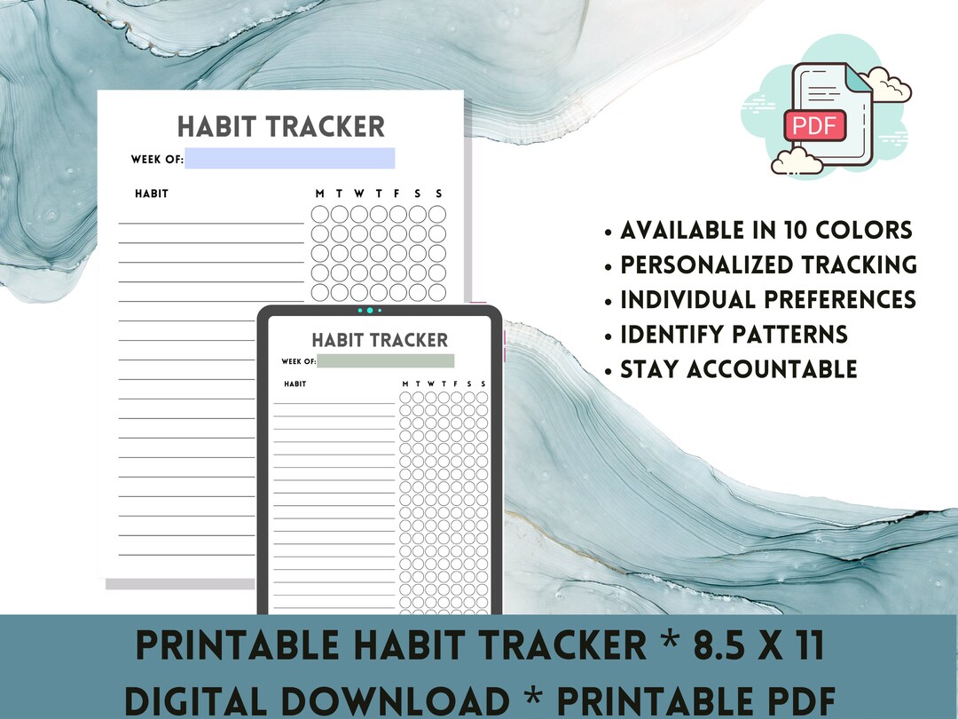 Printable Habit Tracker Digital Planner Habit Tracker iPad Etsy UK