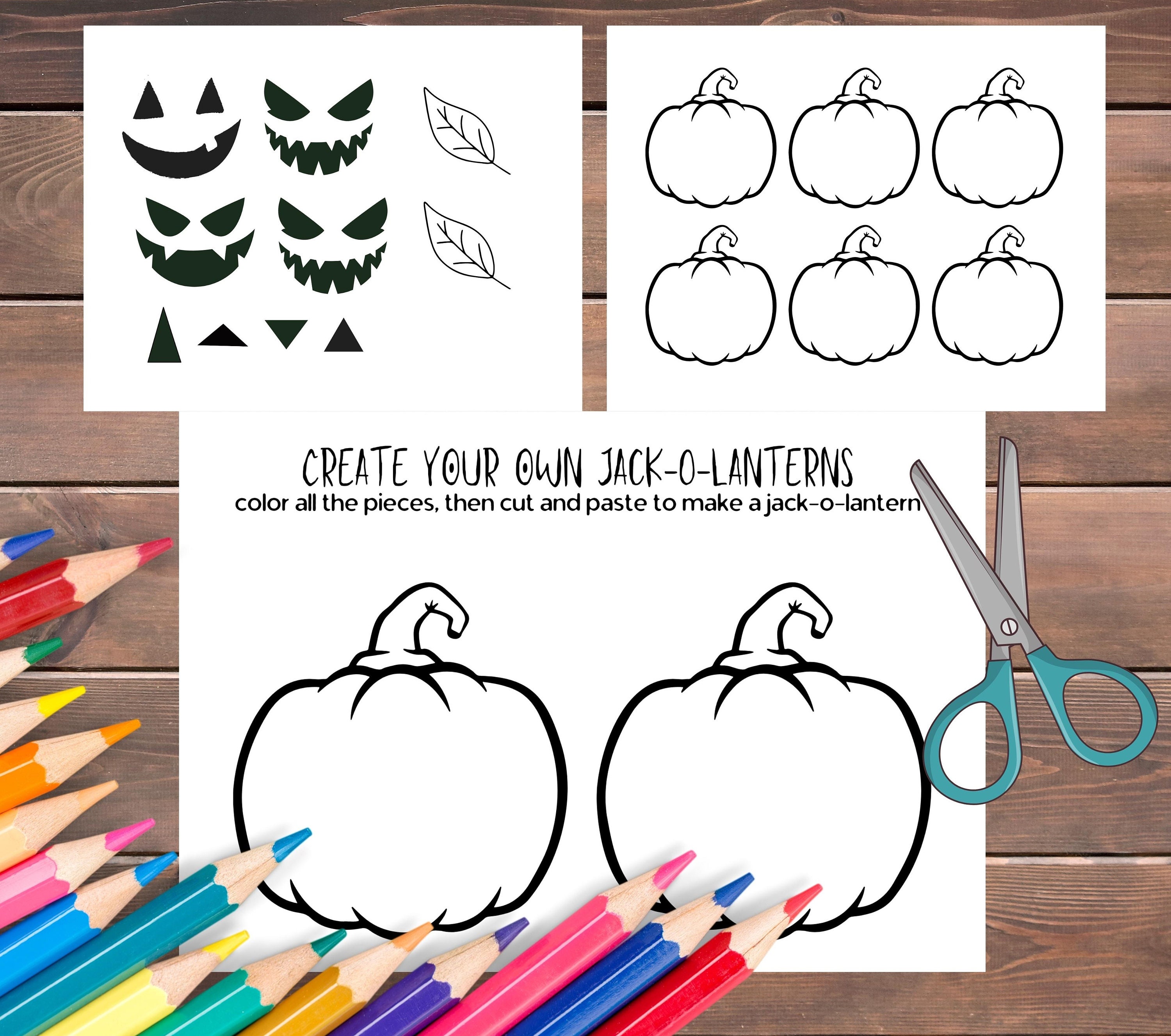 Jack O'lantern Printable Craft Halloween Preschool - Etsy