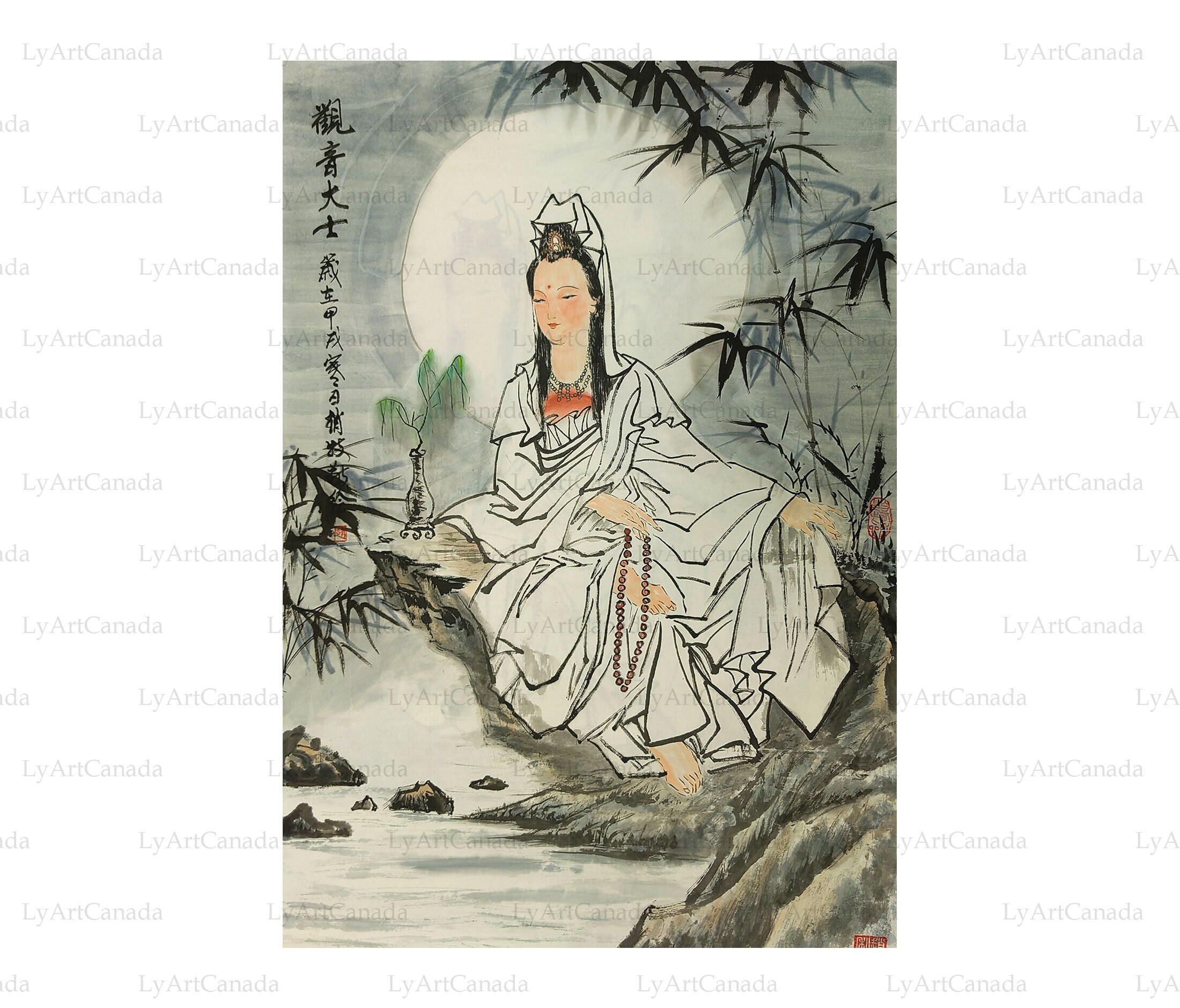 Guan Yin Painting Digital Download, Kuan Yin Quan Yin, Fine Art Print ...