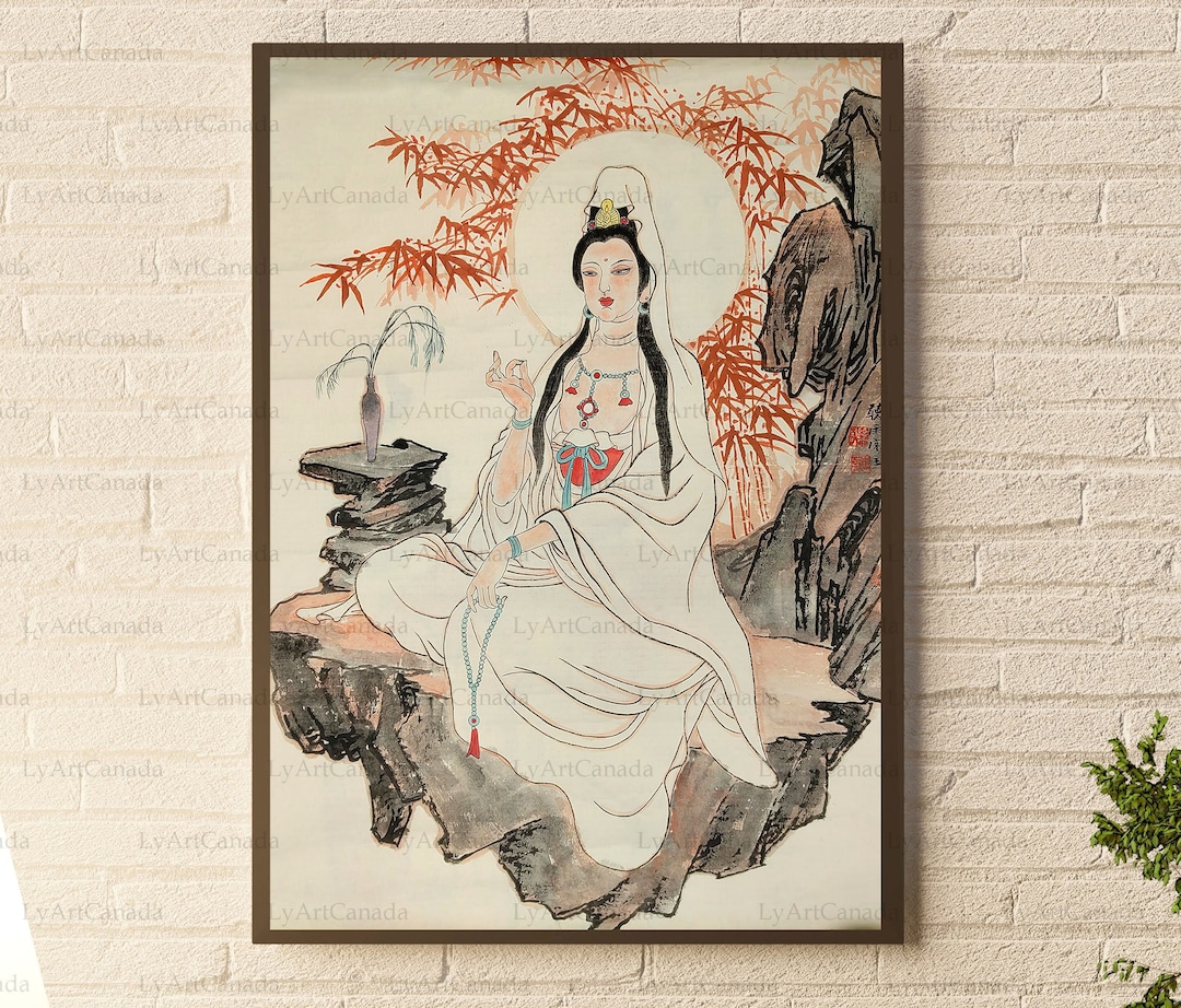 Guan Yin Painting Digital Download, Kuan Yin Quan Yin, Fine Art Print, Chinese Ink Paintings