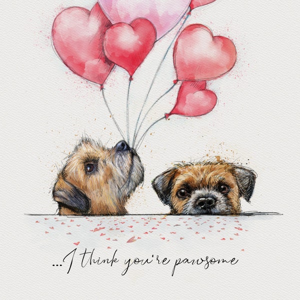 Border Terrier Valentine's Card