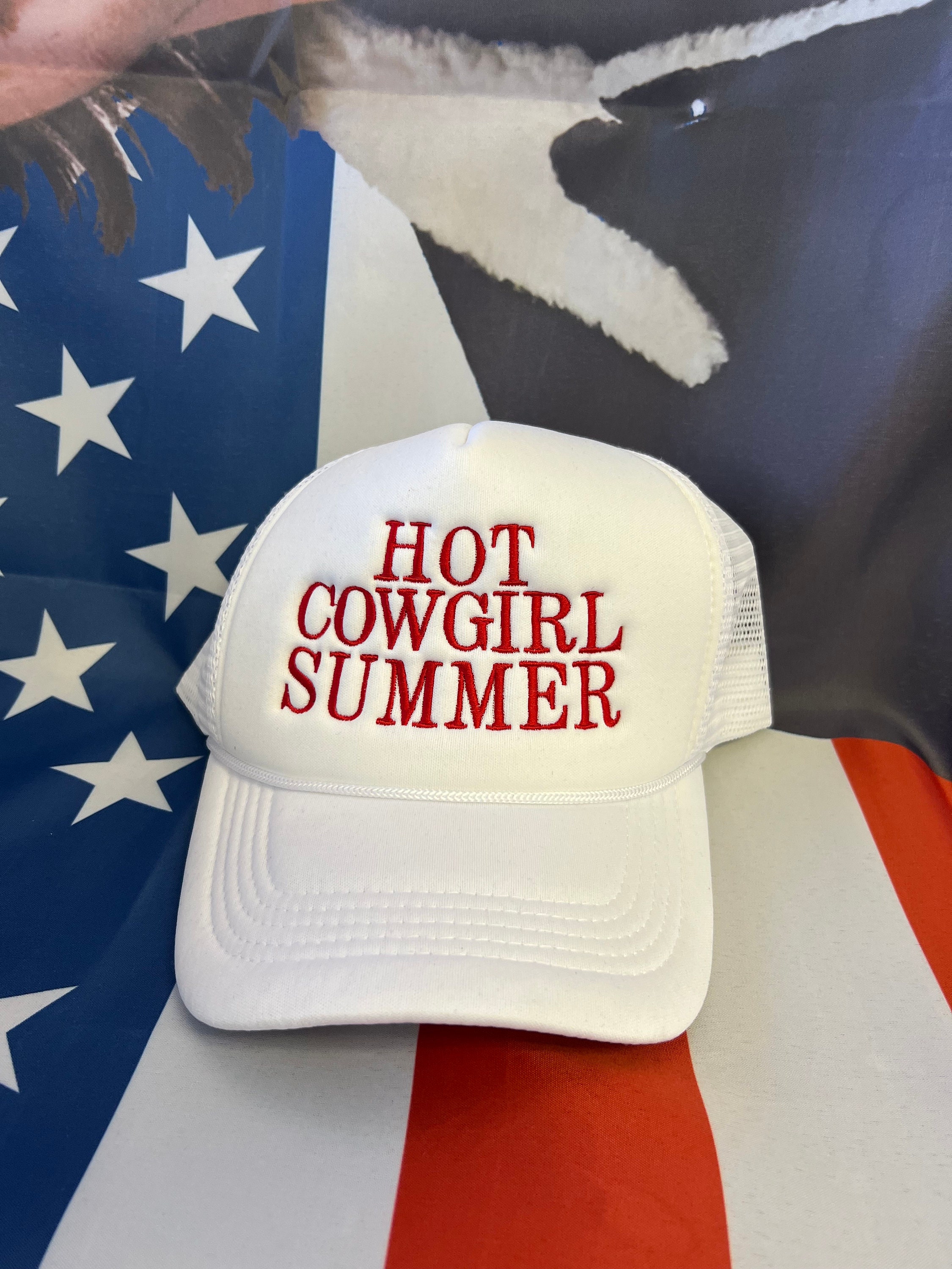 Hot Cowgirl Summer Embroidered Trucker Hat - Etsy display picture 3