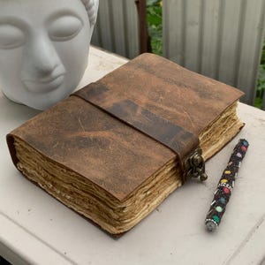 Personalized Full-Grain Leather Journal: Engraved Travel Diary, Rustic Gift