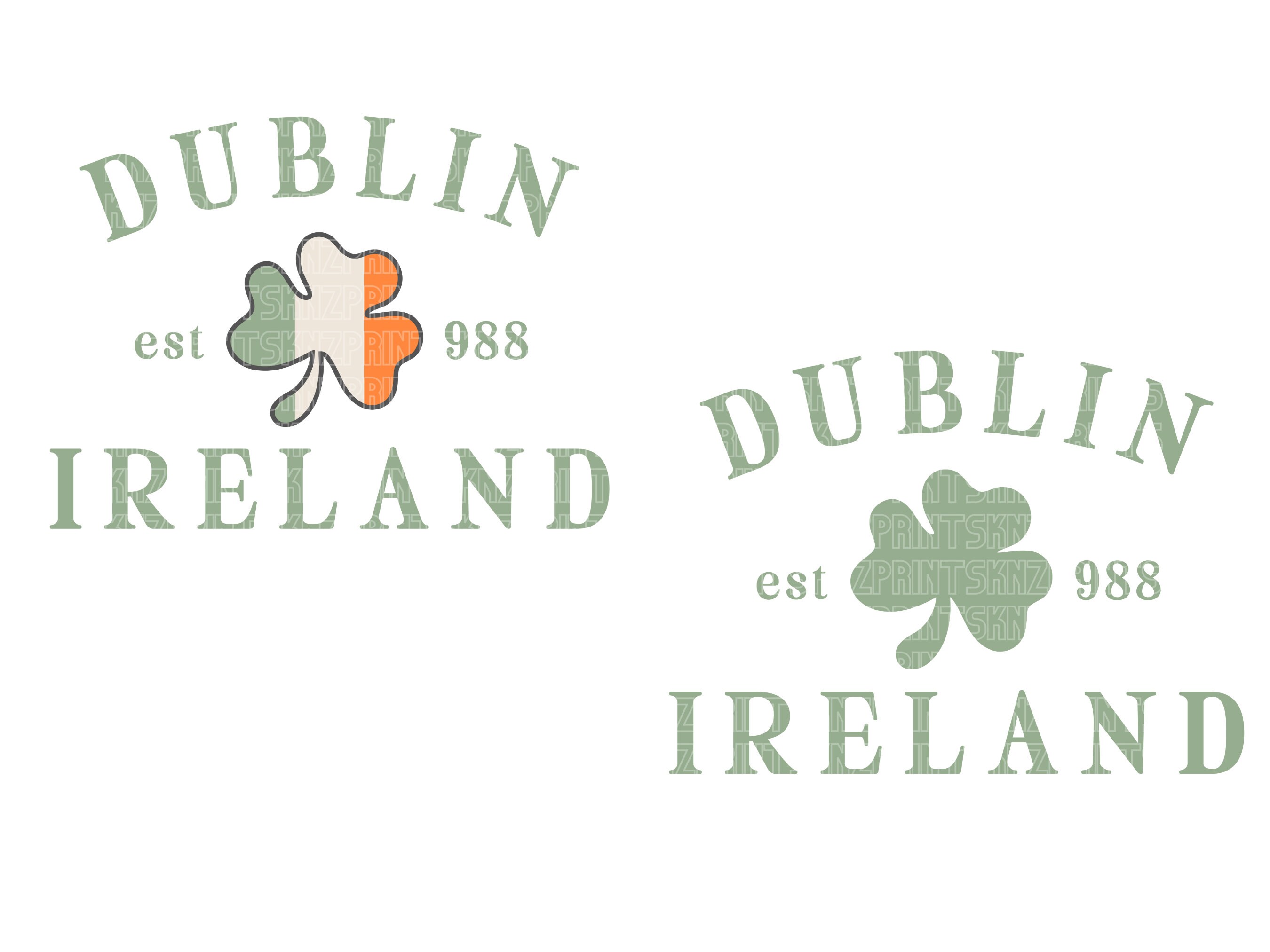 Dublin Ireland Svg Shamrock Cutouts Dublin Ireland Etsy