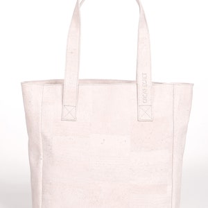 WHITE EGRET Korktasche - Veganer Shopper - Minimalistisch - weiß