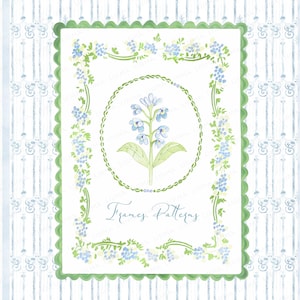 Cadres botaniques aquarelles, mariage bleu vintage, papier numérique délicat bricolage grand millénaire pour chambre d'enfant, vert, écusson Clipart