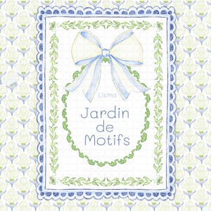 jardin de motifs - Cornici botaniche ad acquerello, blu vintage, Grand millenario delicato vivaio fai da te carta digitale, verde, clipart