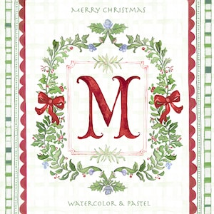 Weihnachtswappen DIY Digital Clipart, rote Schleife, digitale Papierrahmen Weihnachtskranz