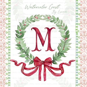 Cresta de Navidad DIY Digital Clipart, Arco, Marcos de papel digital Corona de Navidad