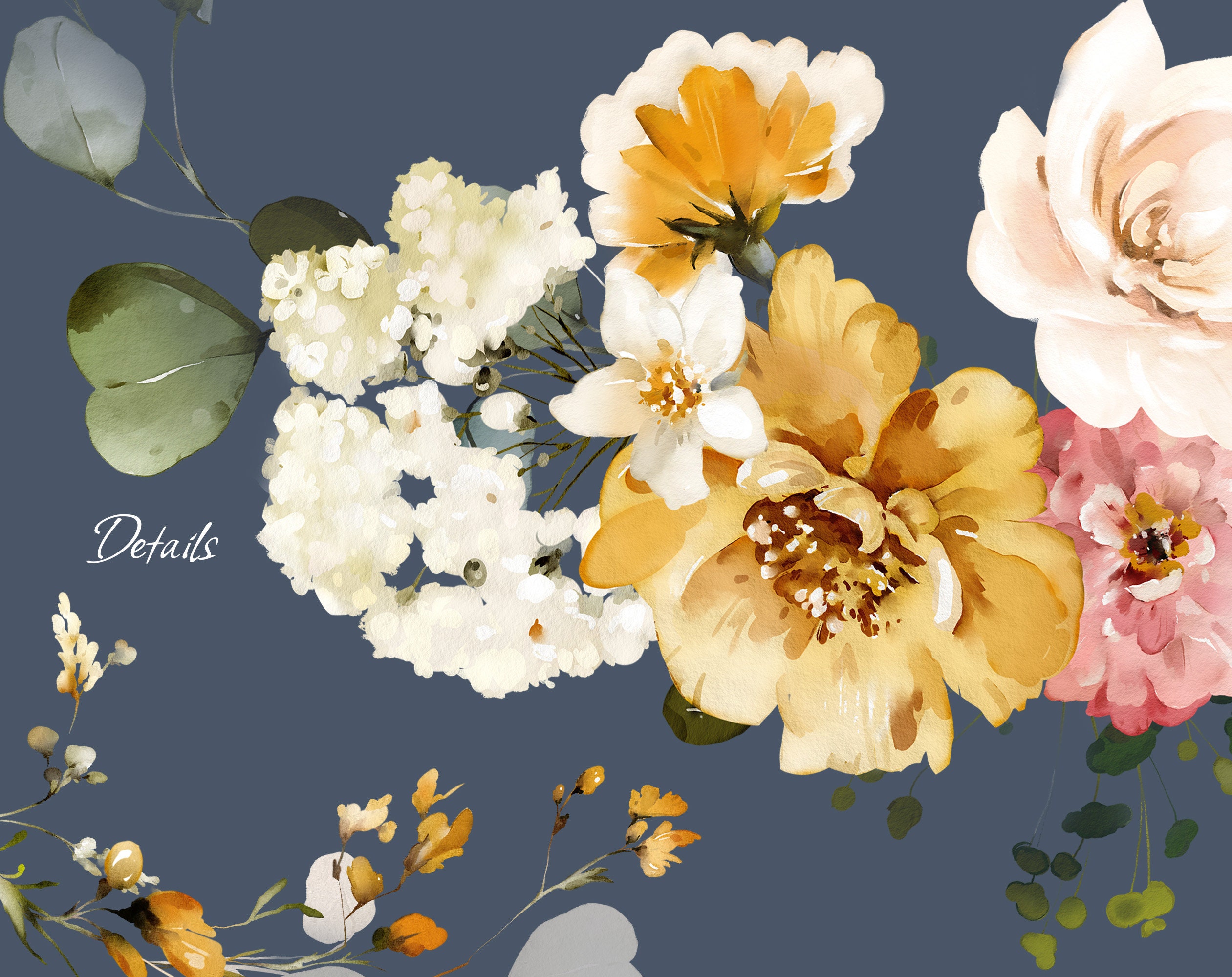Watercolor Flower Pink Roses Floral Garden Bouquets PNG - Etsy