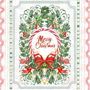 Kerstkam DIY digitale clipart, rode strik, digitale papieren lijst kerstkrans