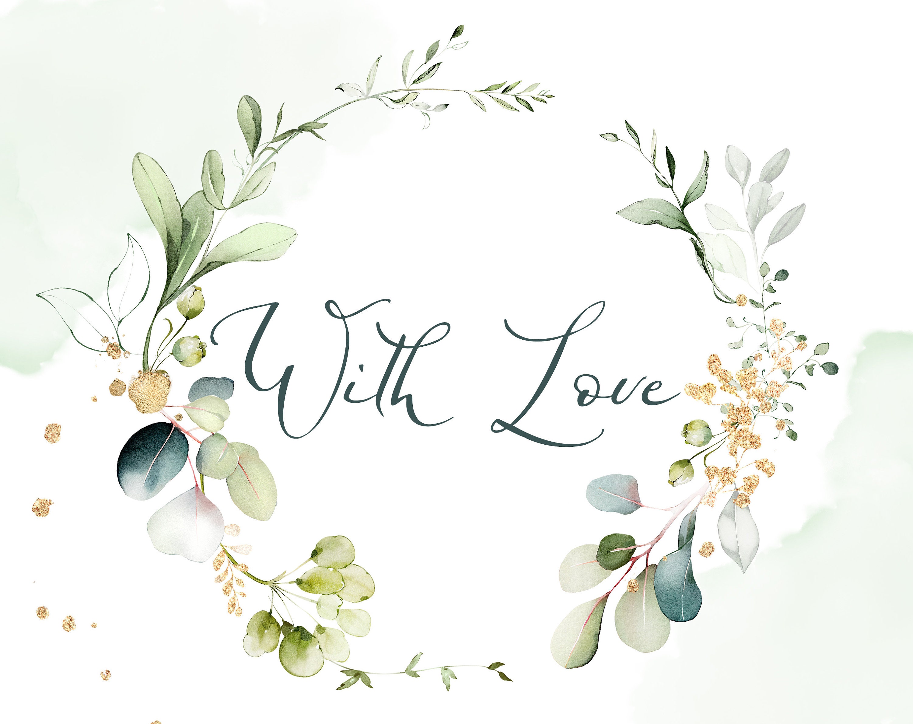 Watercolor Eucalyptus Greenery Bouquets PNG Clipart, Wedding Digital ...