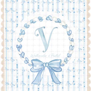 Aquarel botanische frames, bruiloft blauwe vintage, Grand Millennial delicate kwekerij DIY digitaal papier, kuif Clipart