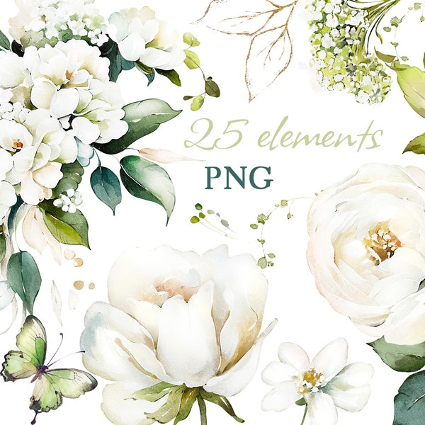 Single Watercolor Flower Clipart - Etsy