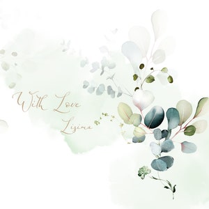 Watercolor Eucalyptus Greenery Bouquets PNG Clipart Set, Wedding ...