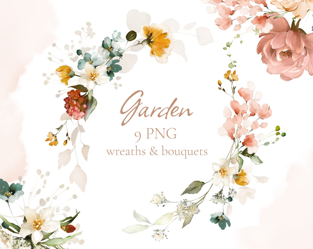 Watercolor Flower Pink Roses Floral Garden Bouquets PNG Clipart ...