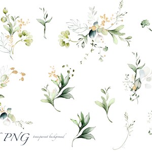 Watercolor Eucalyptus Greenery Bouquets PNG Clipart, Wedding Digital ...
