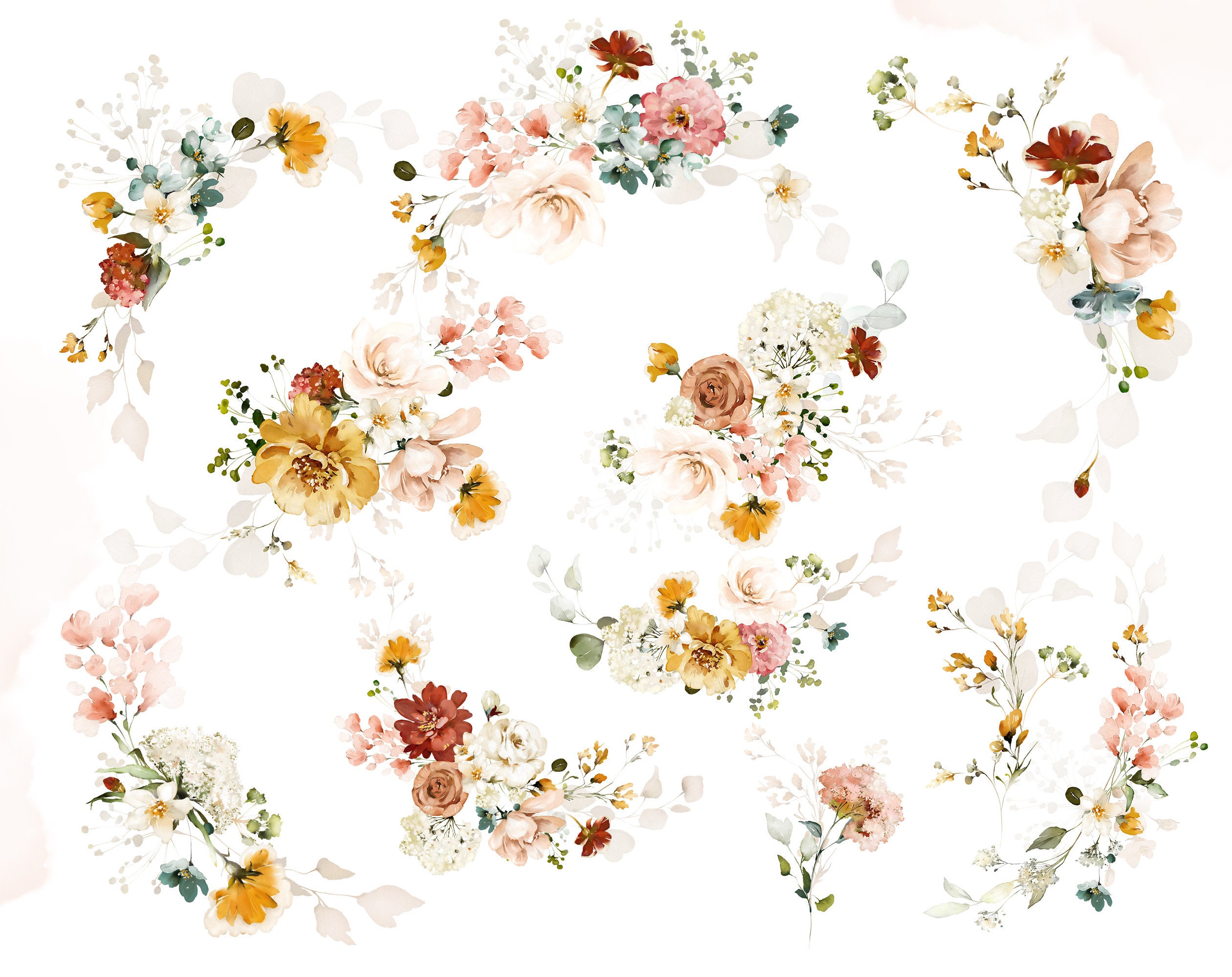 Watercolor Flower Pink Roses Floral Garden Bouquets PNG Clipart ...