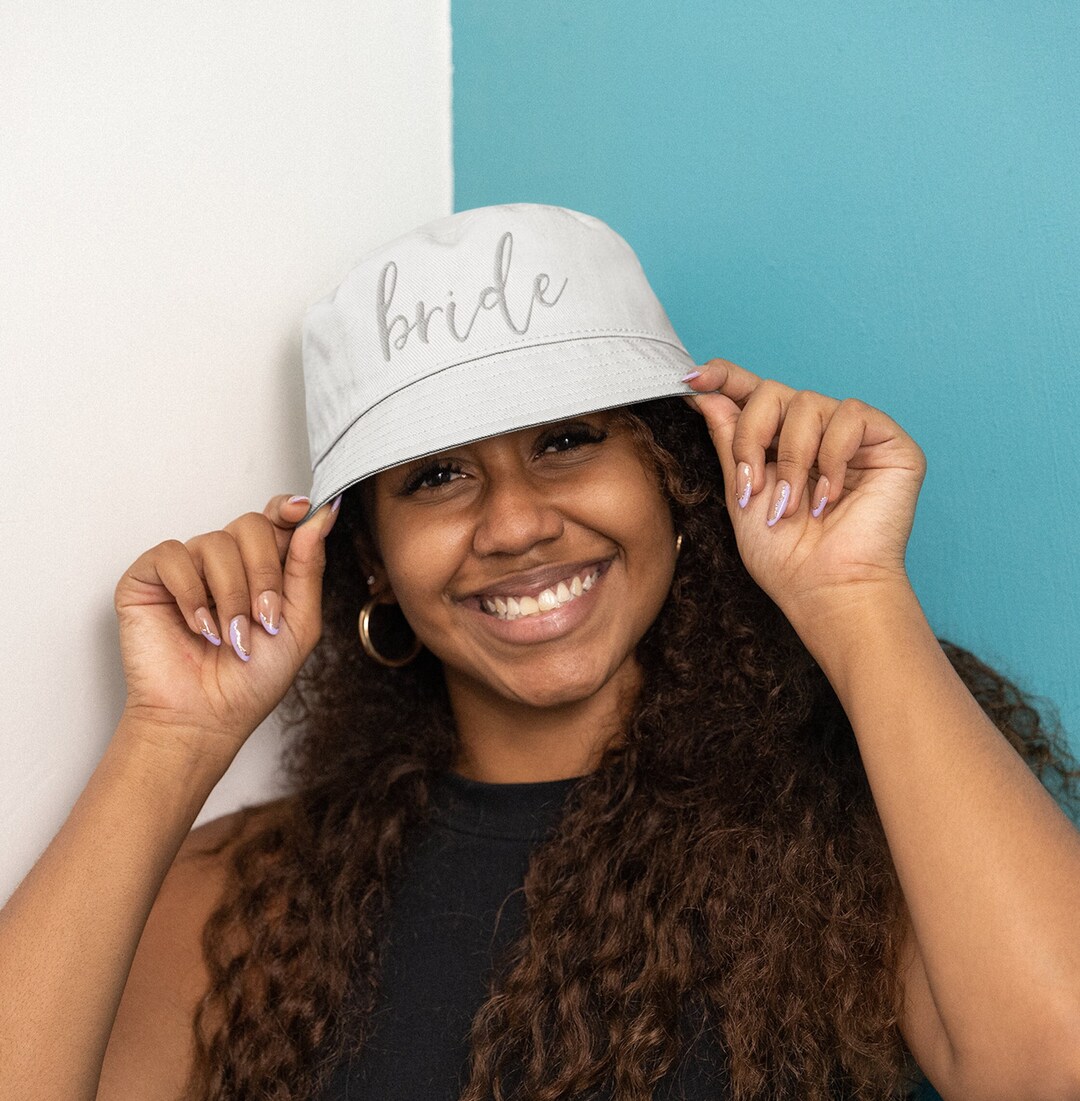 Bride Bucket Hat Bride Hat Bride Embroidered Cap Bride Etsy
