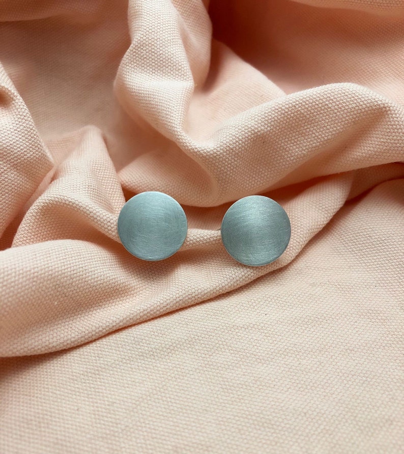 Matte Sterling silver round cufflinks image 3