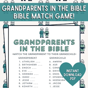 Juego de mesa para abuelos en la Biblia / Juego de mesa para el día de los abuelos / Juegos bíblicos para niños y adultos / Juegos divertidos para fiestas en la iglesia