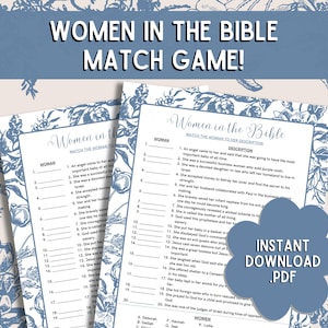 Women in the Bible | Women in the Bible Match Game | Ladies Group Games | Women&#39;s Bible Games | Church Party Games | Bible Games for Kids