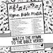 Hymn Bible Match Game Bible Match Party Game Bible Games for Kids &amp; Adults Fun Church Party ...