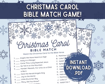 Christmas Carol Bible Match Game | Christmas Party Game | Christmas Games for Kids & Adults | Fun Bible Games | Church Party Games