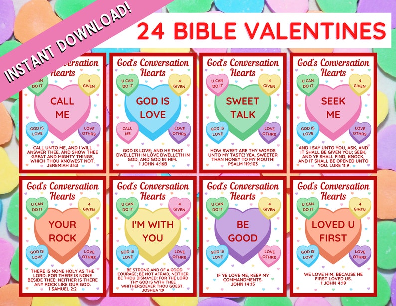 God's Conversation Hearts Valentine Cards  Bible image 1