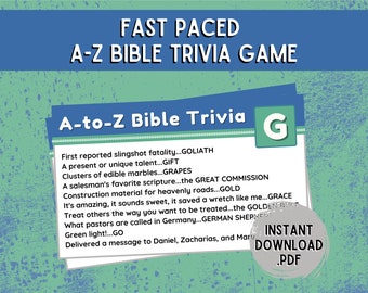 A-to-Z Bible Trivia Game: Printable Church Games (PDF)