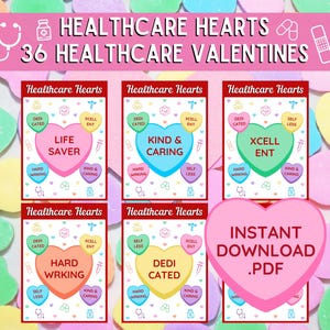 gesundheits-Valentinstag-Karten | Medizinische Valentinstag Karten | Krankenschwester Valentines | Krankenhaus Valentines | Gespräch Herzen