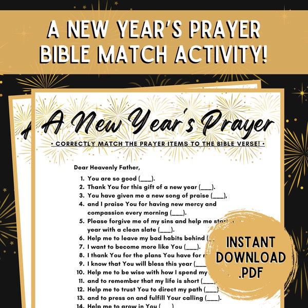 New Year's Bible Match Game